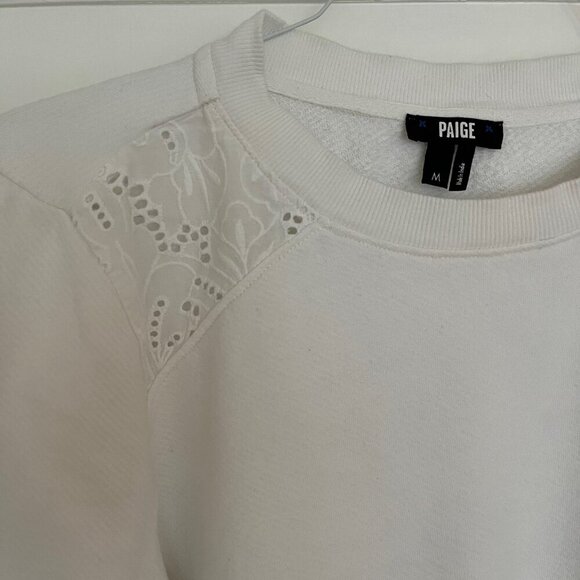 PAIGE Cotton Eyelet Sweatshirt | Size Medium - Picture 5 of 12